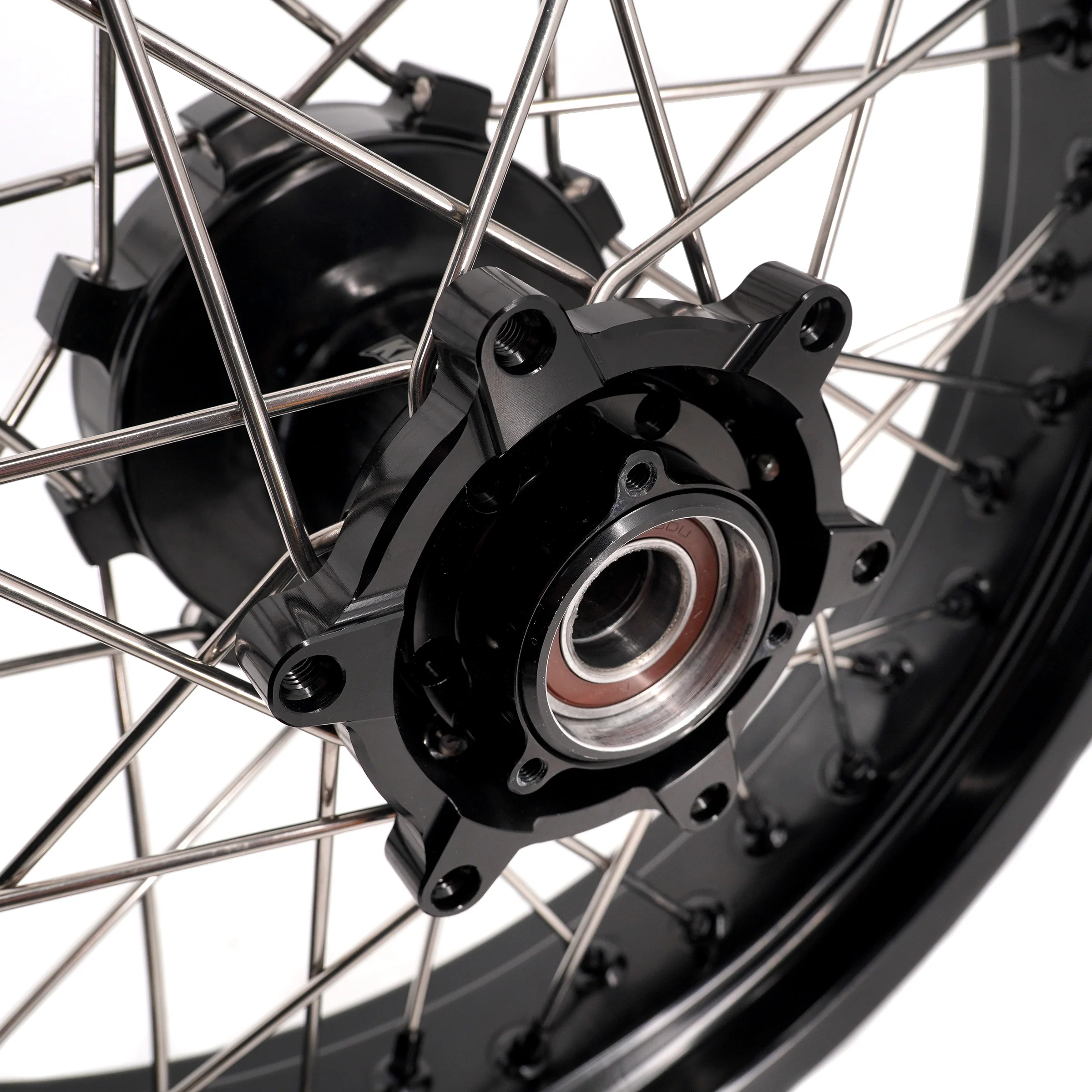 KKE 2.5*19 & 3.5*17 Dirtbike Tubed Spoke Wheels Rims Fit KTM 390 Adventure 2020-2021 Black - Image 9