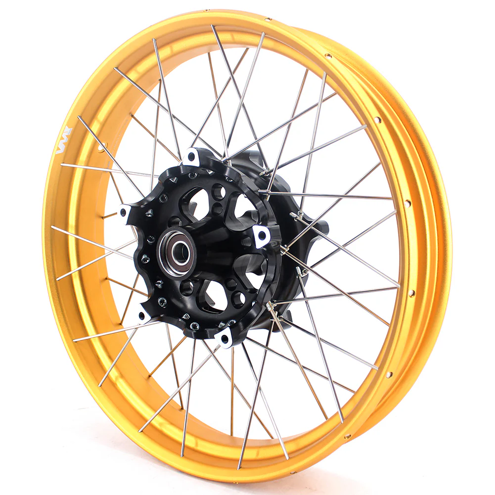 VMX 19" 17" Tubeless Wheels For BMW R1200GS R1200GS Adventure 2013-2020 Black Hub & Gold Rim - Image 4