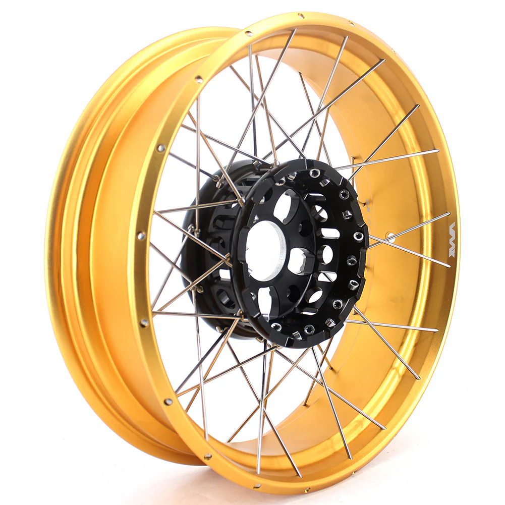 VMX 19" 17" Tubeless Wheels For BMW R1200GS R1200GS Adventure 2013-2020 Black Hub & Gold Rim - Image 6