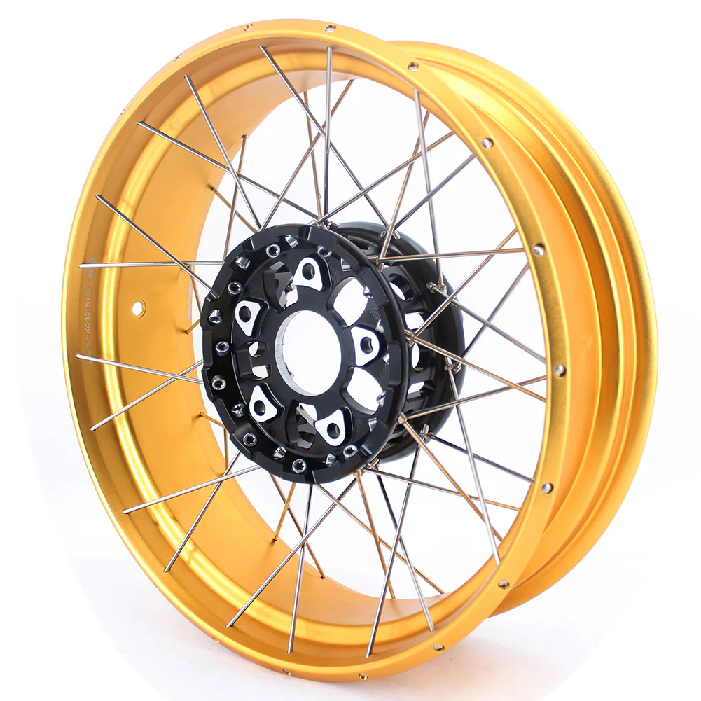 VMX 19" 17" Tubeless Wheels For BMW R1200GS R1200GS Adventure 2013-2020 Black Hub & Gold Rim - Image 7